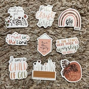 FREE when added to bundle. Faith stickers -set of 9